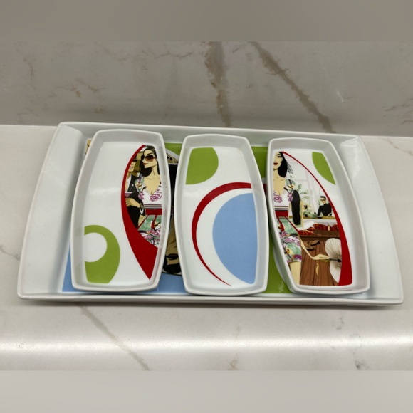 Vintage German Ritzenhoff & Becker ‘Flirt’ series ‘Madona’ Ceramic Serving Trays - Picture 5 of 5